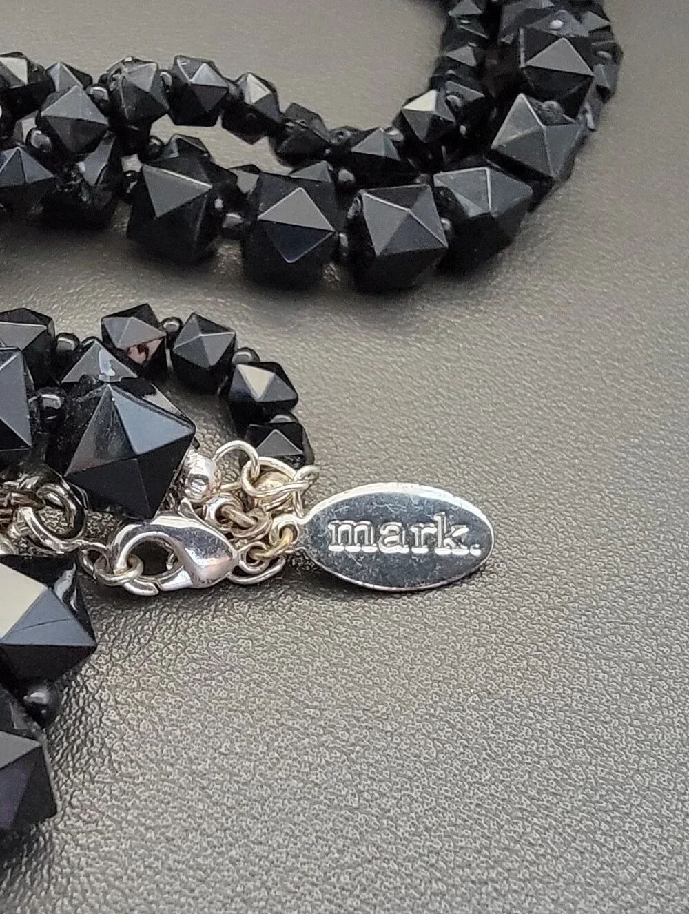 3 Pc Black Statement Jewelry Bundle Crystal Bib Nk, Faceted Bead Nk, Memory Wire